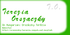 terezia orszaczky business card