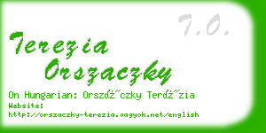 terezia orszaczky business card